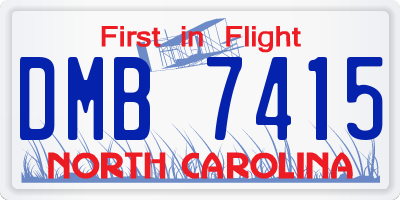 NC license plate DMB7415