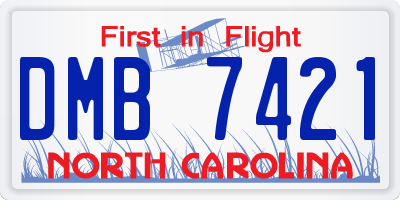 NC license plate DMB7421