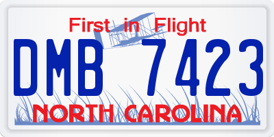 NC license plate DMB7423