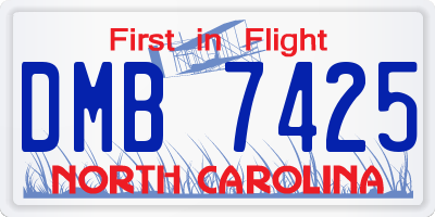 NC license plate DMB7425