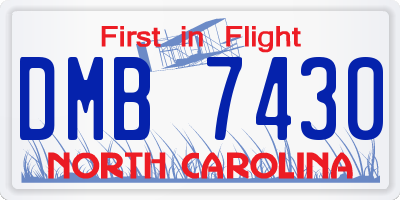 NC license plate DMB7430