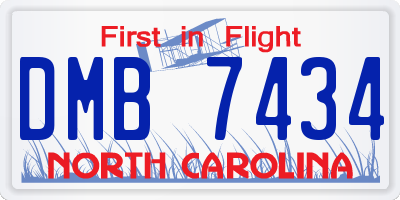 NC license plate DMB7434