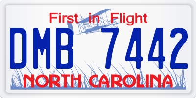 NC license plate DMB7442
