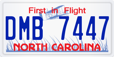 NC license plate DMB7447