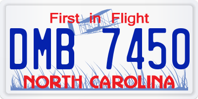 NC license plate DMB7450