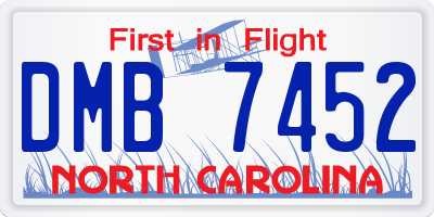 NC license plate DMB7452