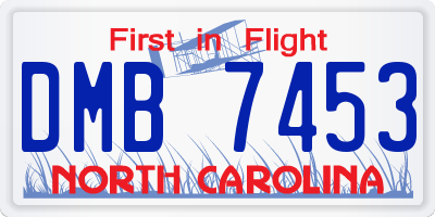 NC license plate DMB7453
