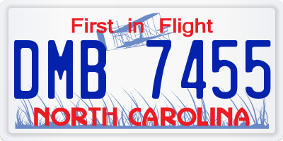 NC license plate DMB7455