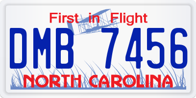 NC license plate DMB7456