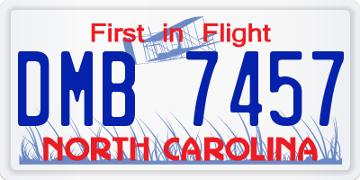 NC license plate DMB7457