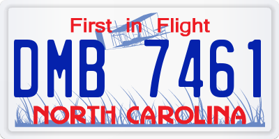 NC license plate DMB7461