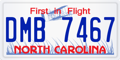 NC license plate DMB7467