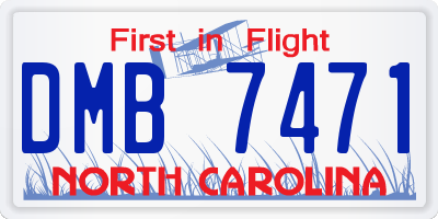 NC license plate DMB7471