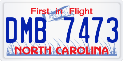 NC license plate DMB7473