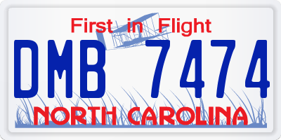 NC license plate DMB7474