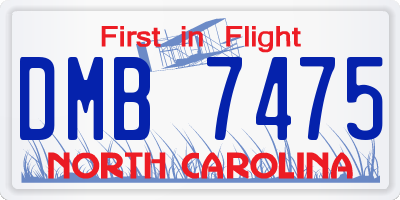NC license plate DMB7475