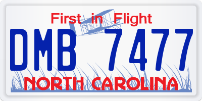 NC license plate DMB7477