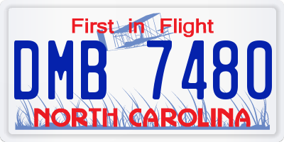 NC license plate DMB7480