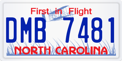 NC license plate DMB7481