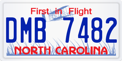 NC license plate DMB7482