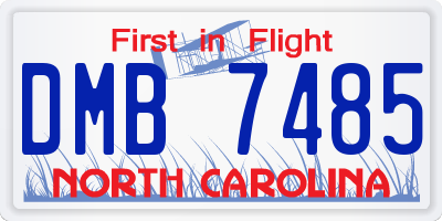 NC license plate DMB7485