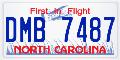 NC license plate DMB7487