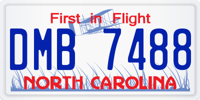 NC license plate DMB7488