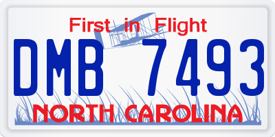 NC license plate DMB7493