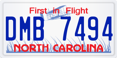 NC license plate DMB7494