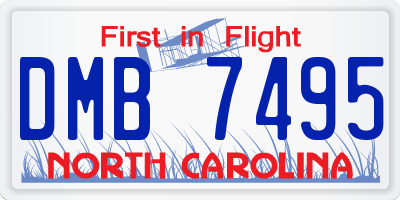 NC license plate DMB7495
