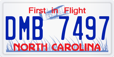 NC license plate DMB7497
