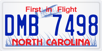 NC license plate DMB7498