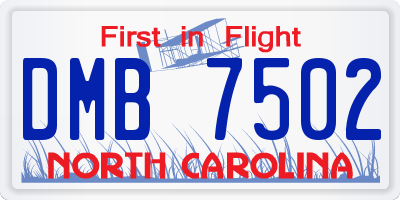 NC license plate DMB7502
