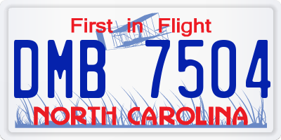 NC license plate DMB7504