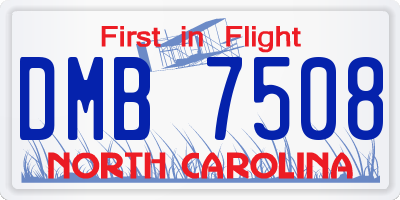 NC license plate DMB7508