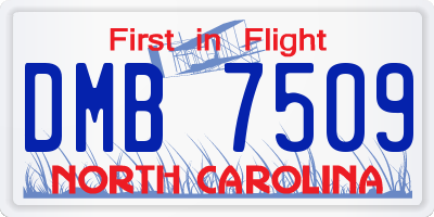 NC license plate DMB7509