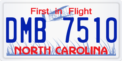 NC license plate DMB7510