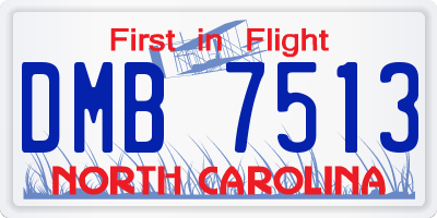 NC license plate DMB7513