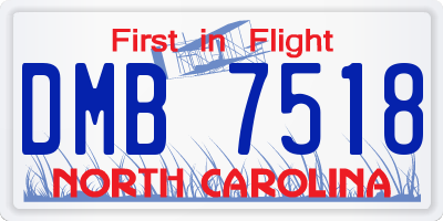 NC license plate DMB7518