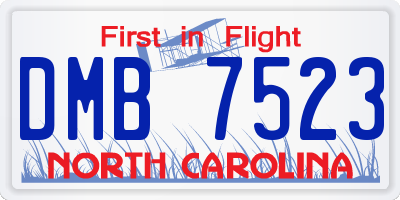 NC license plate DMB7523
