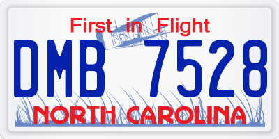 NC license plate DMB7528
