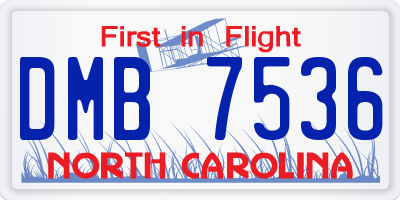 NC license plate DMB7536