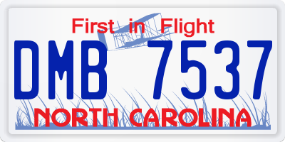NC license plate DMB7537