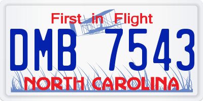 NC license plate DMB7543