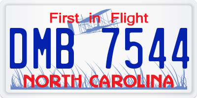 NC license plate DMB7544