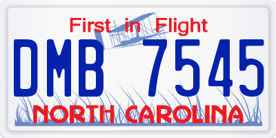 NC license plate DMB7545