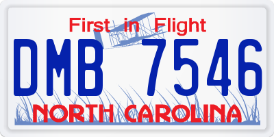 NC license plate DMB7546