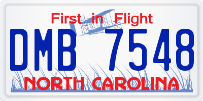 NC license plate DMB7548