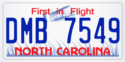 NC license plate DMB7549