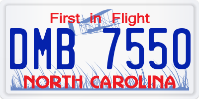 NC license plate DMB7550